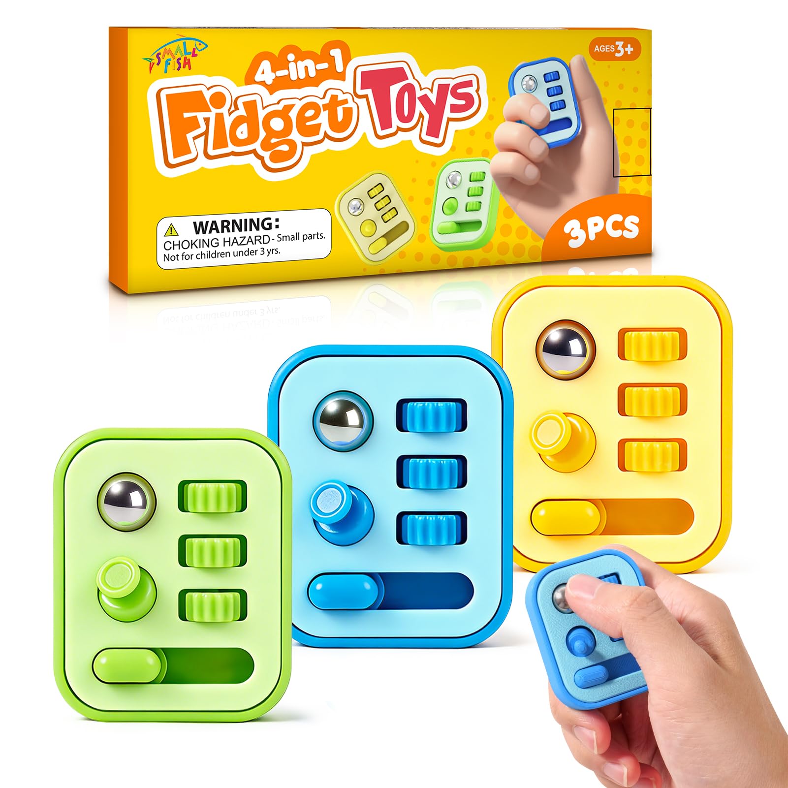 Small Fish gear-slider fidget toy on desk for focus