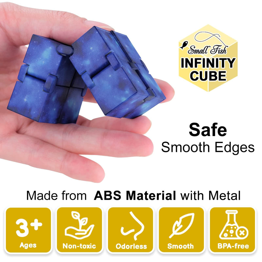 Small Fish Infinity Cube Toy in-hand use for desk or travel.