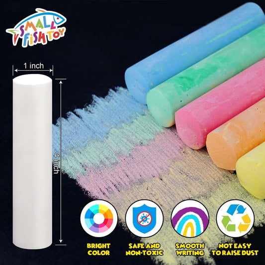 Small Fish jumbo 4-inch chalk sticks offer easy grip for little hands during learning and play.
