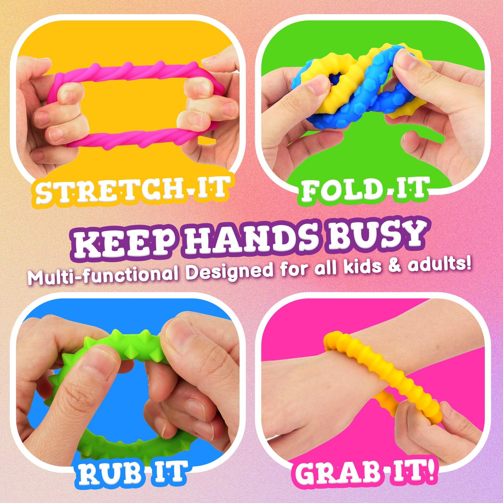 Small Fish Sensory Bracelet with bright texture for quiet play and learning
