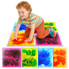 Small Fish liquid lava flow tiles engage visual senses during playful steps
