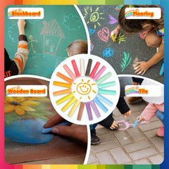 Small Fish washable chalk cleans easily from floors, boards, and clothing after play.