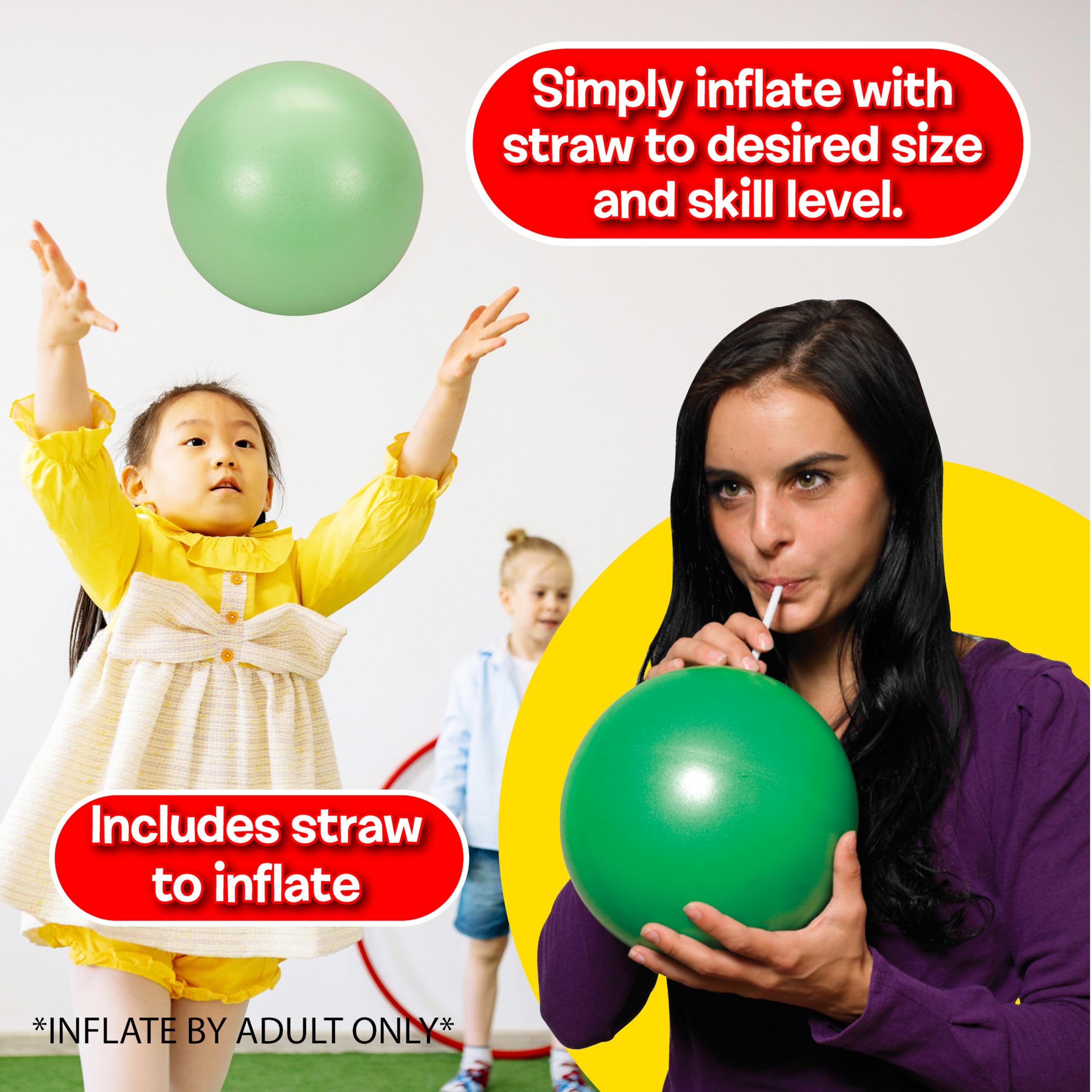 Small World Toys Gertie ball squishy feel encourages gentle tosses and coordination.