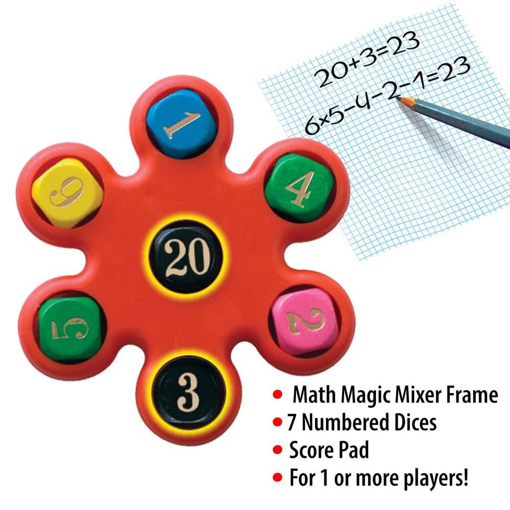 Small World Toys Magic Mixer used with a score pad for tracking progress.