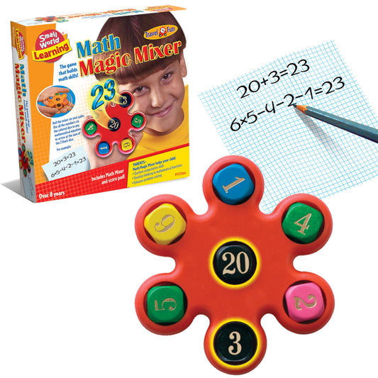 Small World Toys Magic Mixer on the palm, promoting hands-on number sense during play.