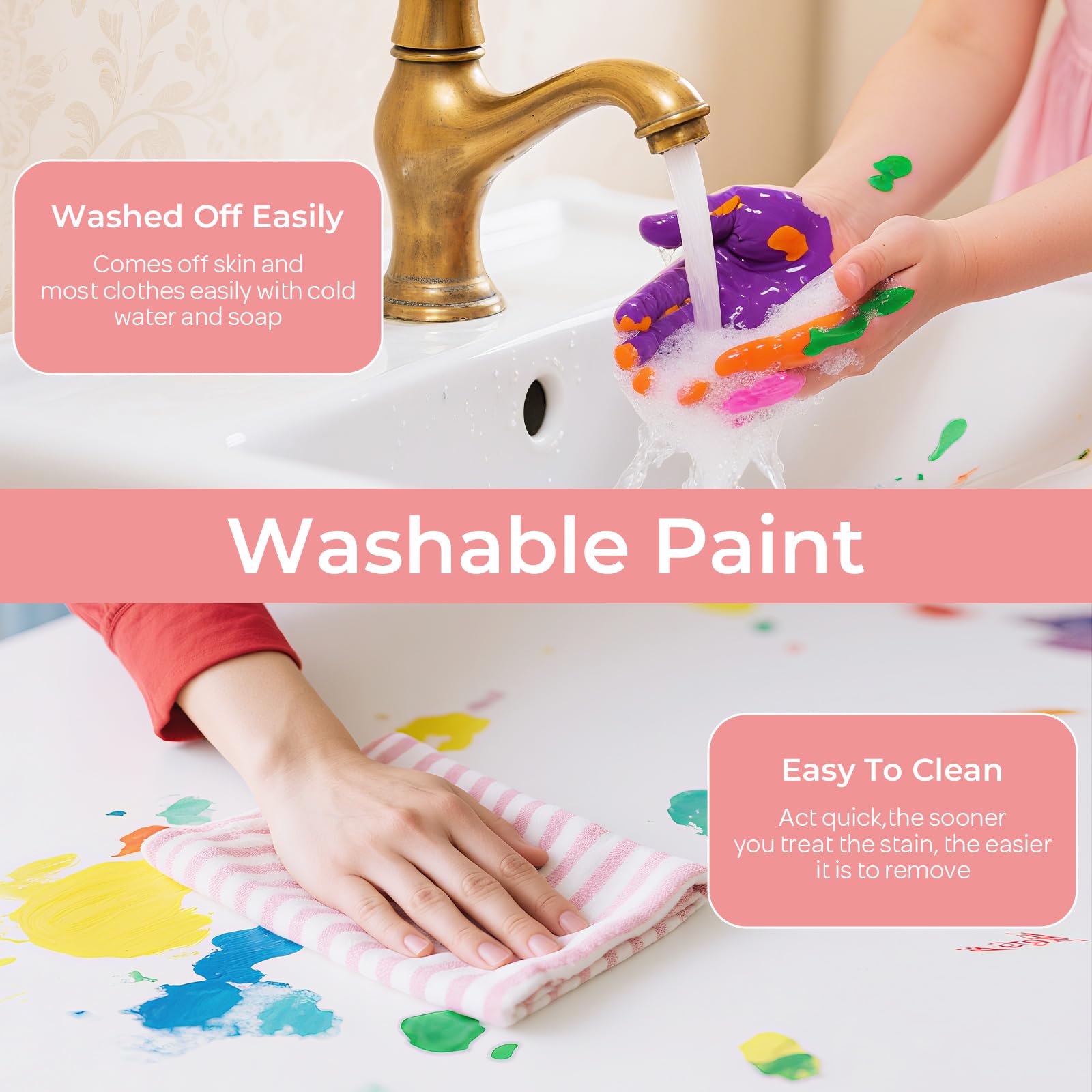 Smallbudi palette knife and sponges included for easy color mixing.