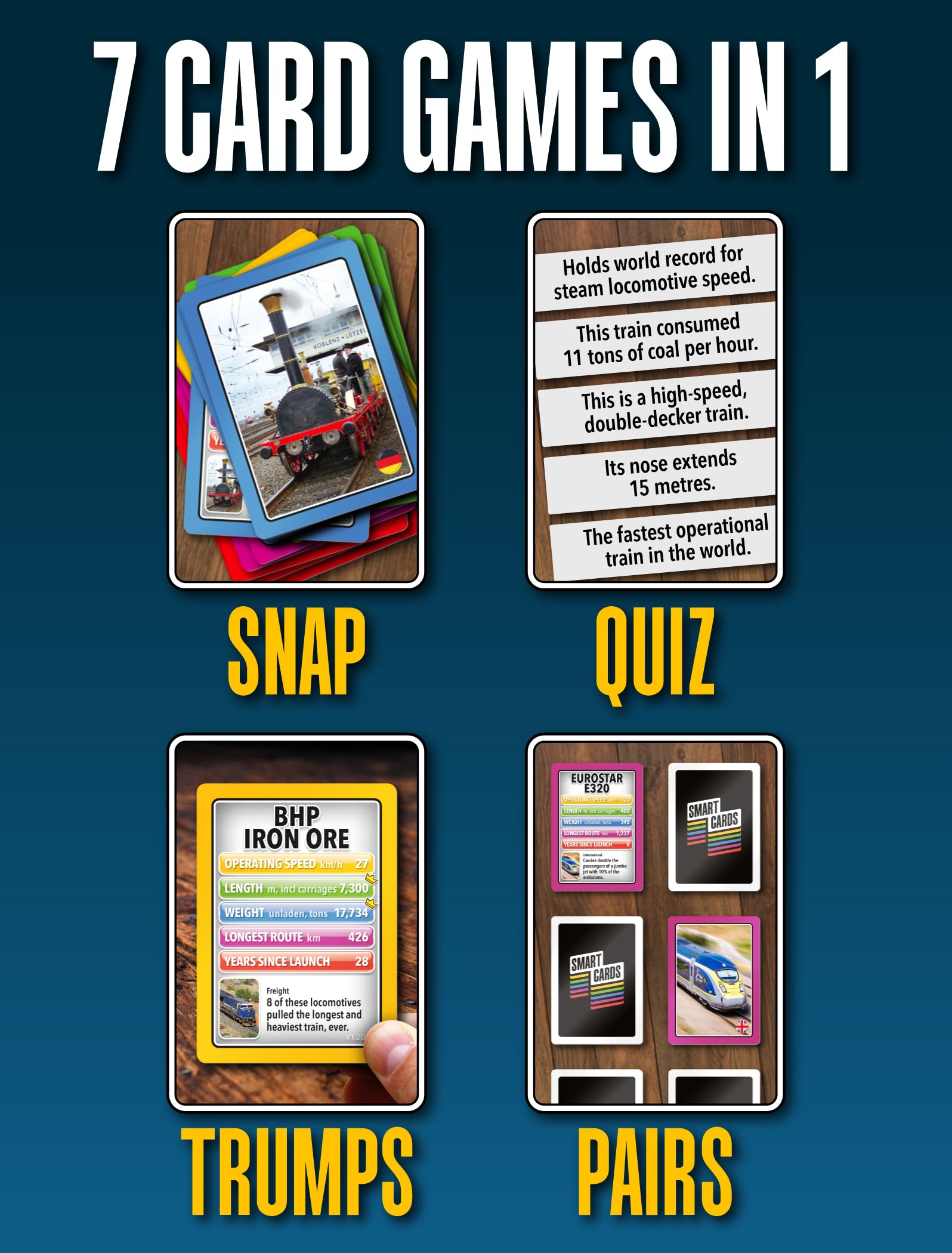 Smart Cards card collection displayed, great for quick rounds during waiting periods.