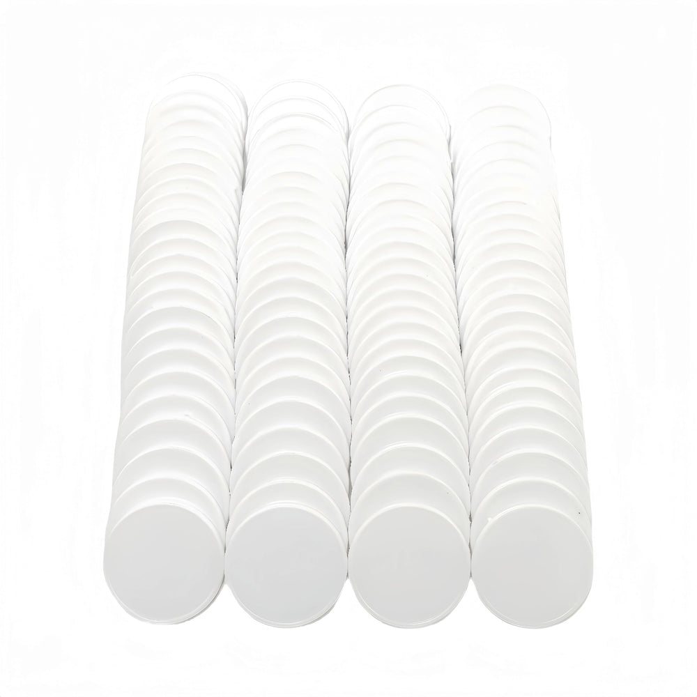 Close-up of 25mm white counters with smooth pickup