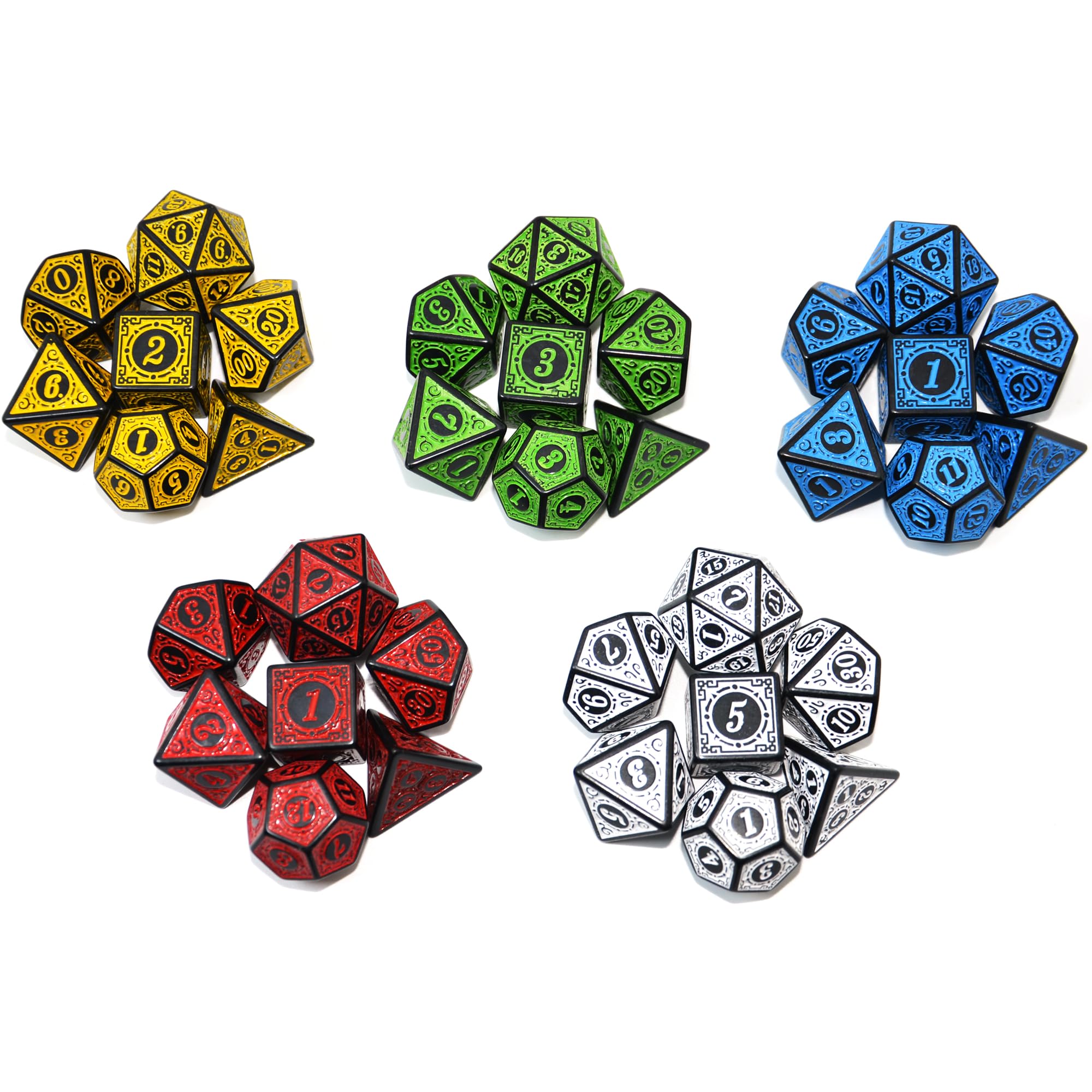 Smartdealspro colorful dice collection; d20 and d12 ideal for vibrant RPG nights