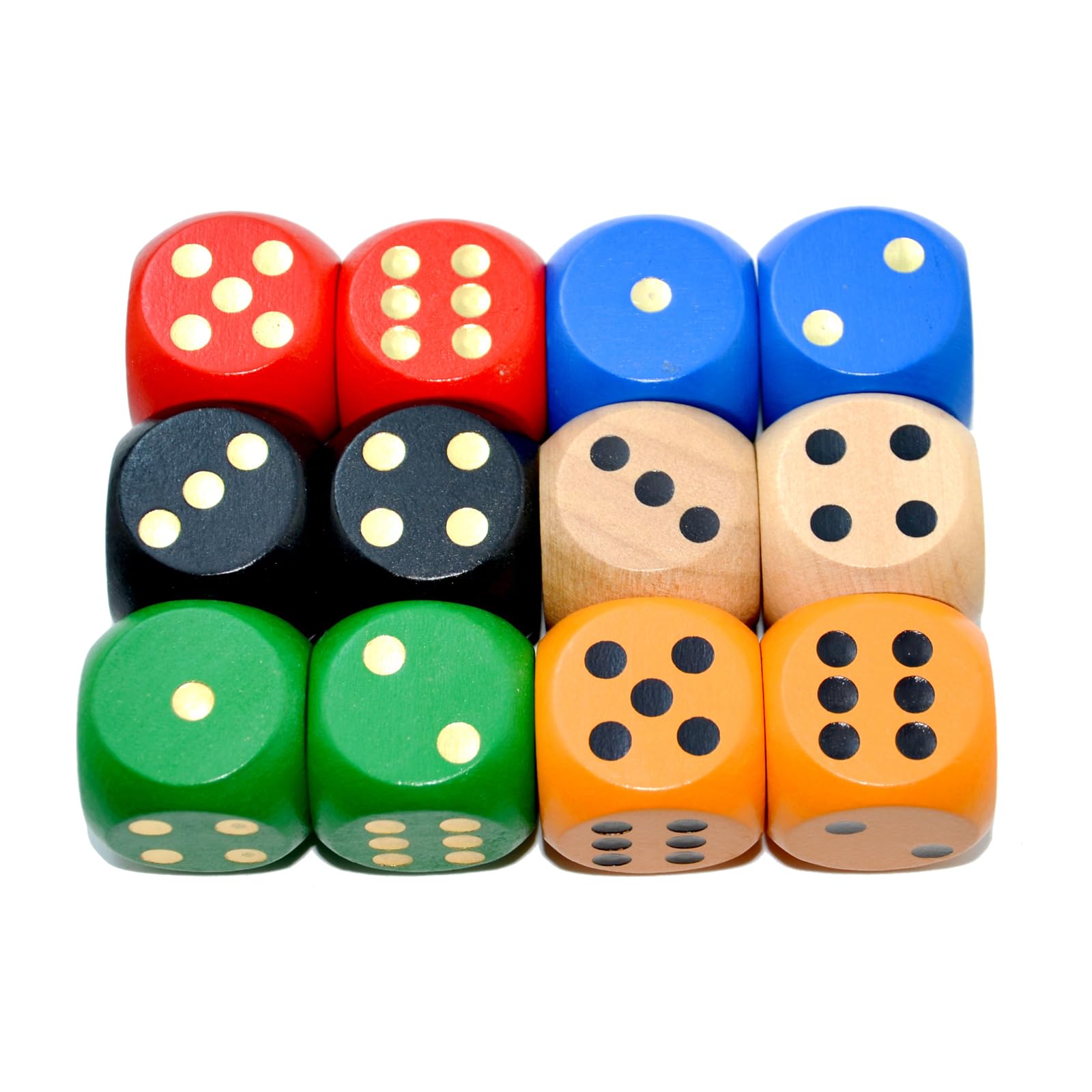 Smartdealspro colorful dice set, 3 cm size, great for board games and predicting chances.