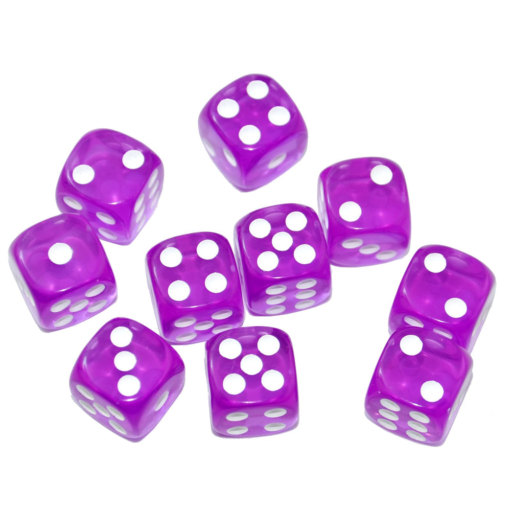 SmartDealsPro purple translucent D6 dice, readable on DND and RPG tables