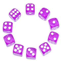 Purple translucent D6 dice by SmartDealsPro, ideal for MTG and Yahtzee gameplay