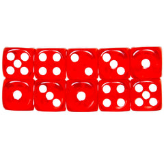 SmartDealsPro red translucent D6 dice in hand for portable gameplay