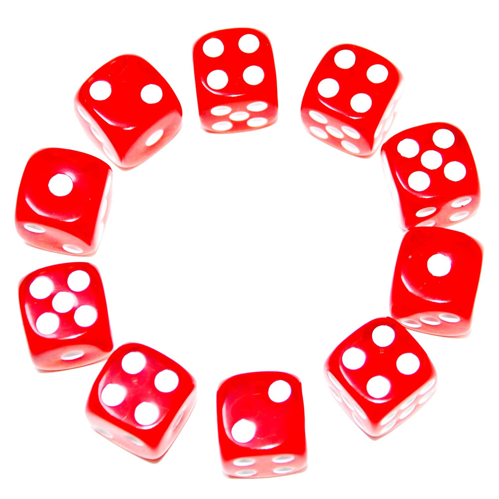 SmartDealsPro red translucent D6 dice side angle ideal for MTG and RPG