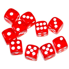 SmartDealsPro red translucent D6 dice top view for precise DND rolls