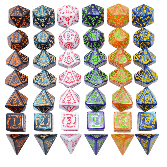 Smartdealspro colorful dice with halloween elements for D&D sessions.