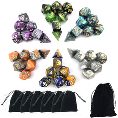 SmartDealsPro 7-die polyhedral dice set with D20 and D4 for precise tabletop outcomes