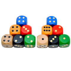 Smartdealspro natural wood dice with color finish, durable for repeated play.