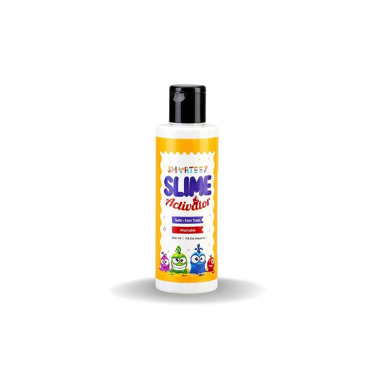 SMARTEEZ Slime Activator bottle pouring for triple output and easy slime creation.