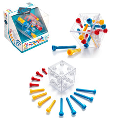 SmartGames Criss Cross Cube challenge card guiding logical planning.