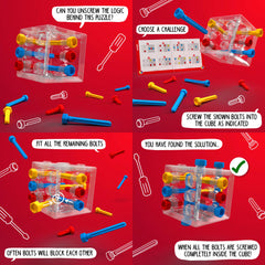 SmartGames Criss Cross Cube storage tray keeps pieces organized.