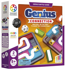 SmartGames Genius Connection 3D puzzle pieces on board for strategic thinking and family fun.