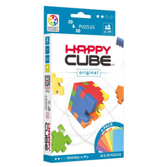 SmartGames Happy Cube Original HCO300 front view, compact puzzle box ideal for travel.
