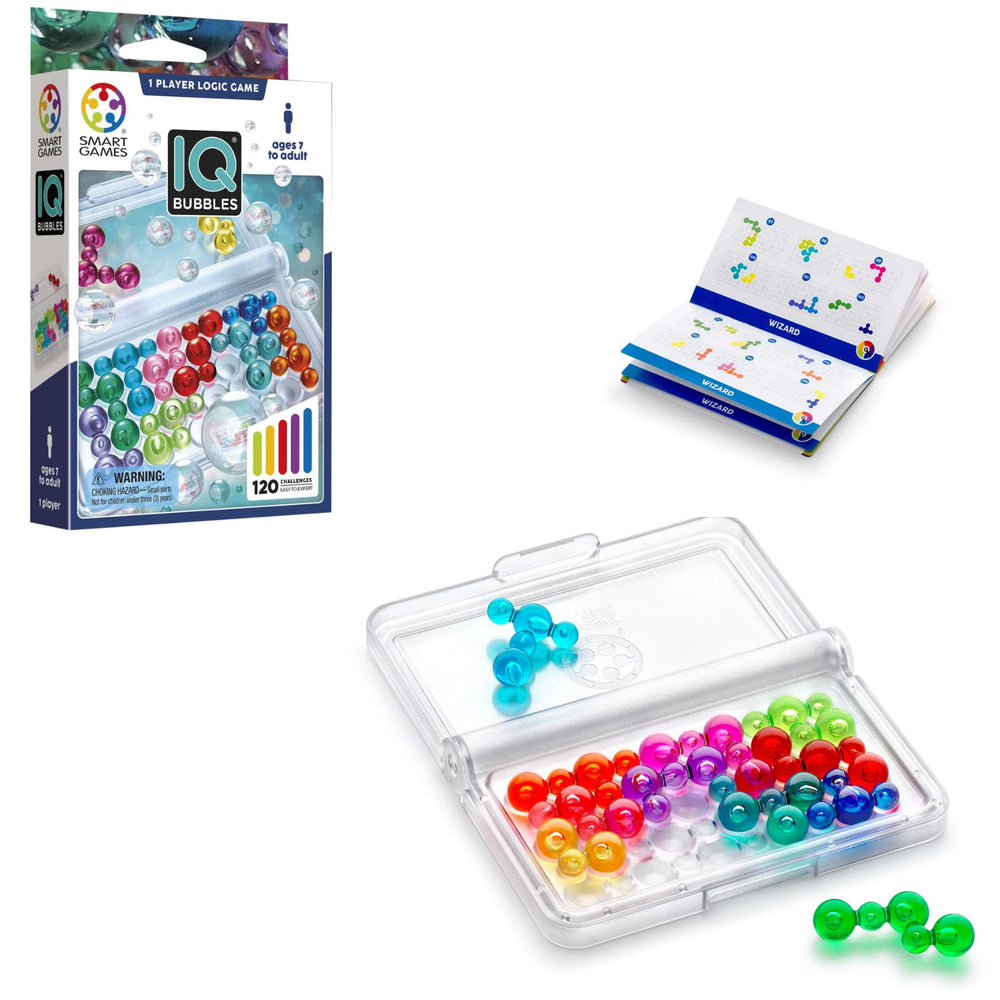 SmartGames IQ Bubbles transparent pieces enable vivid logic play on the go