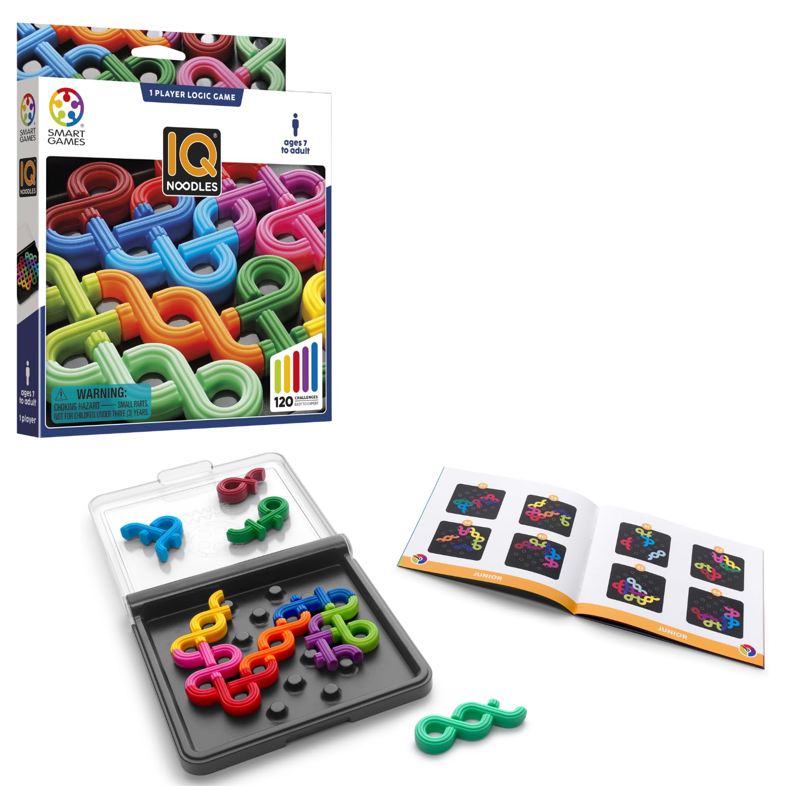 SmartGames IQ Noodles travel case shows the compact design for easy on-the-go play.