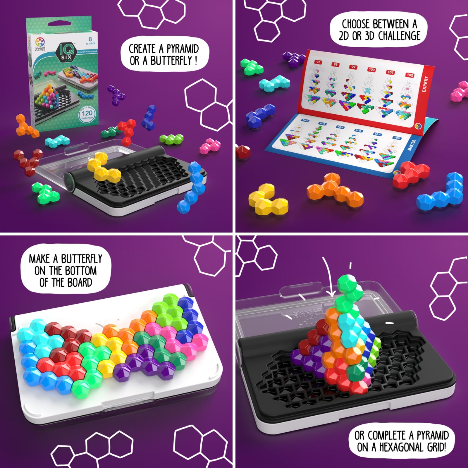 SmartGames IQ Six Pro travel-friendly brain teaser for families.