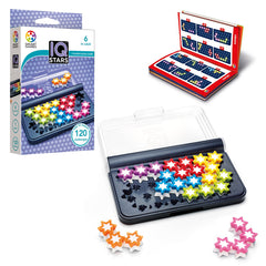 SmartGames IQ Stars travel case open for on-the-go puzzle fun.