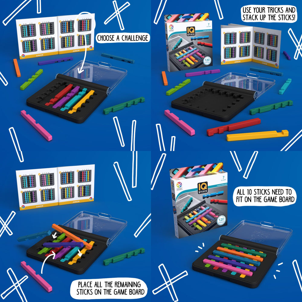 SmartGames IQ Stixx award-winning puzzle brand inspires family play