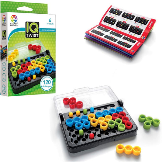 SmartGames IQ Twist travel case with compact board for on-the-go brain challenges