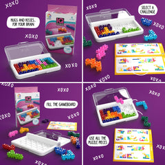 SmartGames IQ XOXO portable brain teaser shown during family travel.