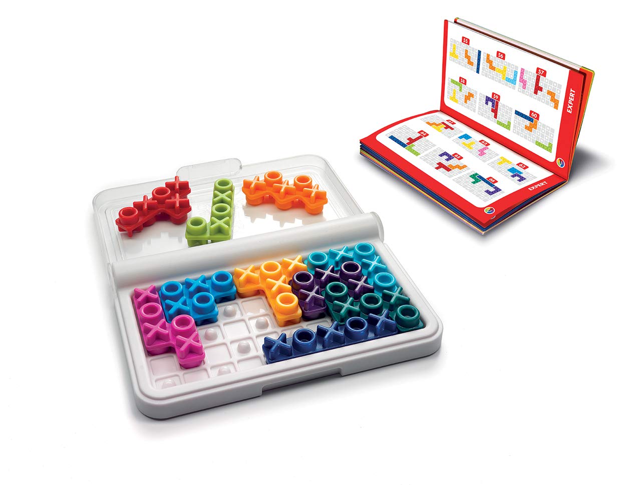 SmartGames IQ XOXO travel-friendly design fits easily in bags for trips.