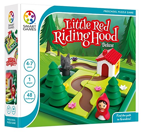 SmartGames Little Red Riding Hood level images guide progressive challenges for young minds.