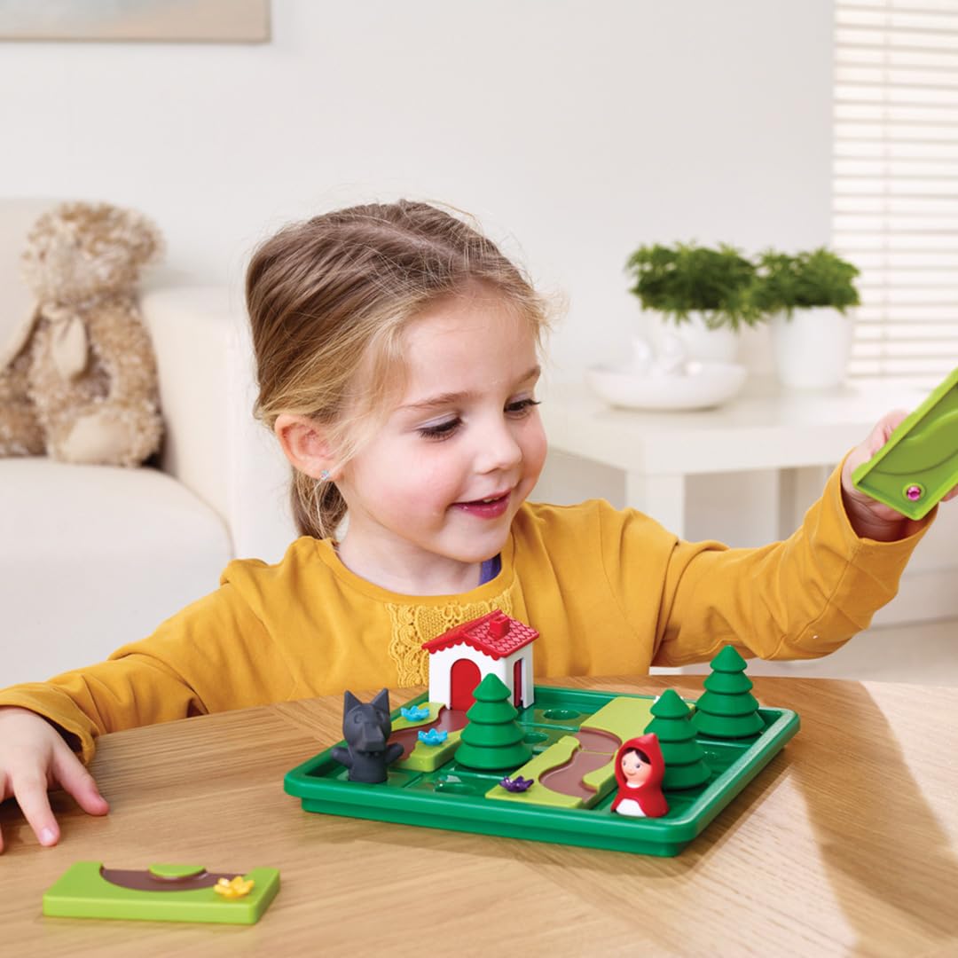 SmartGames Little Red Riding Hood wolf-avoidance gameplay teaches strategic planning.