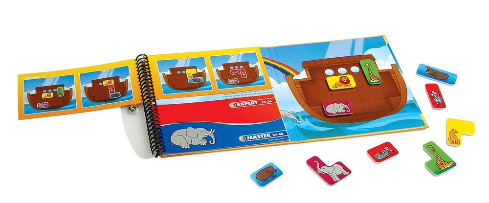SmartGames Noah's Ark board and ark detail showcase spatial puzzles