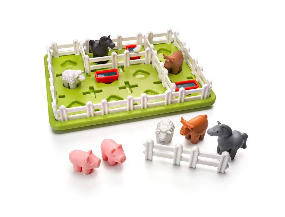 SmartGames Smart Farmer challenge booklet with solutions, supporting independent learning.