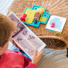 SmartGames Three Little Piggies in use shows screen free play at home