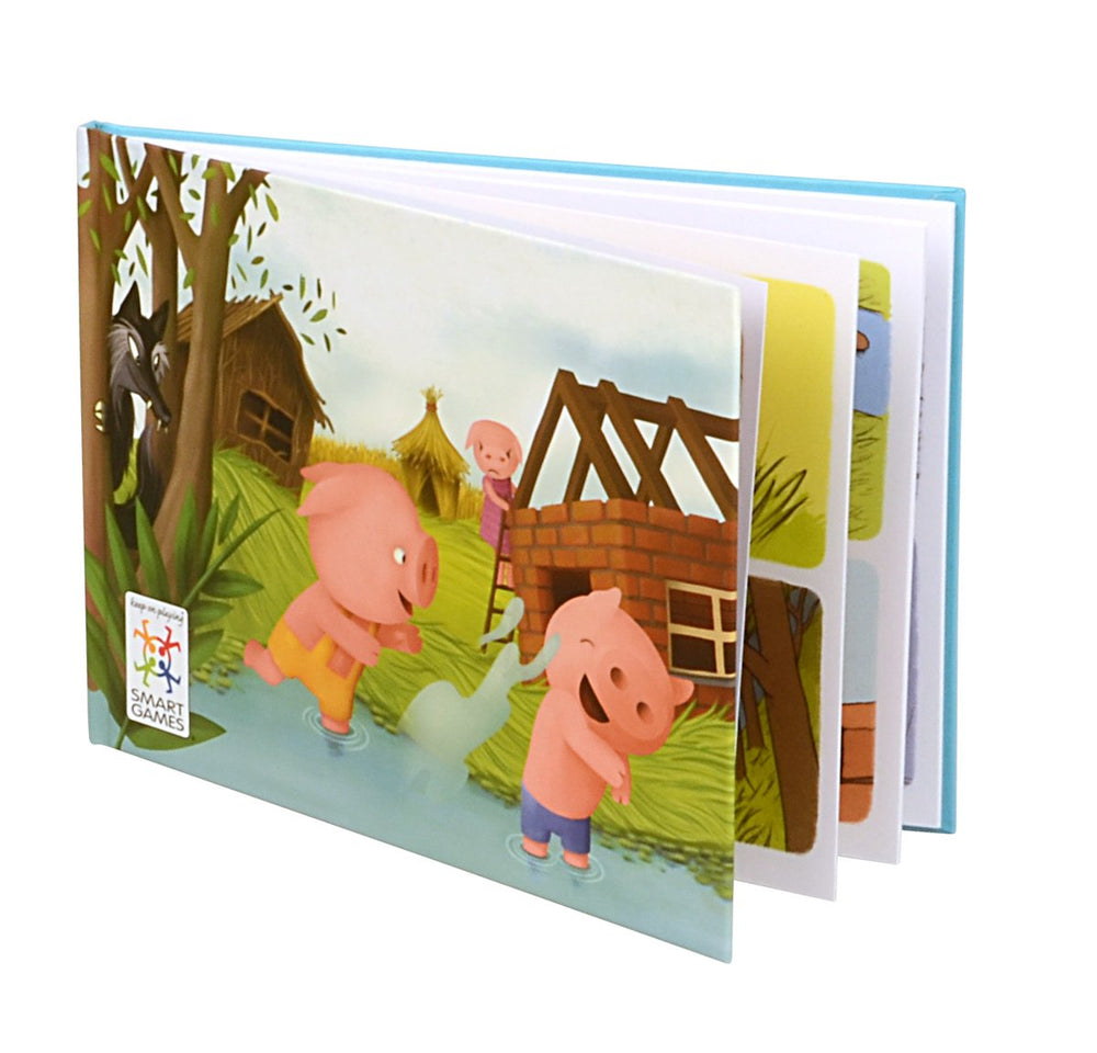 SmartGames Three Little Piggies storybook illustration invites fairy tale reading