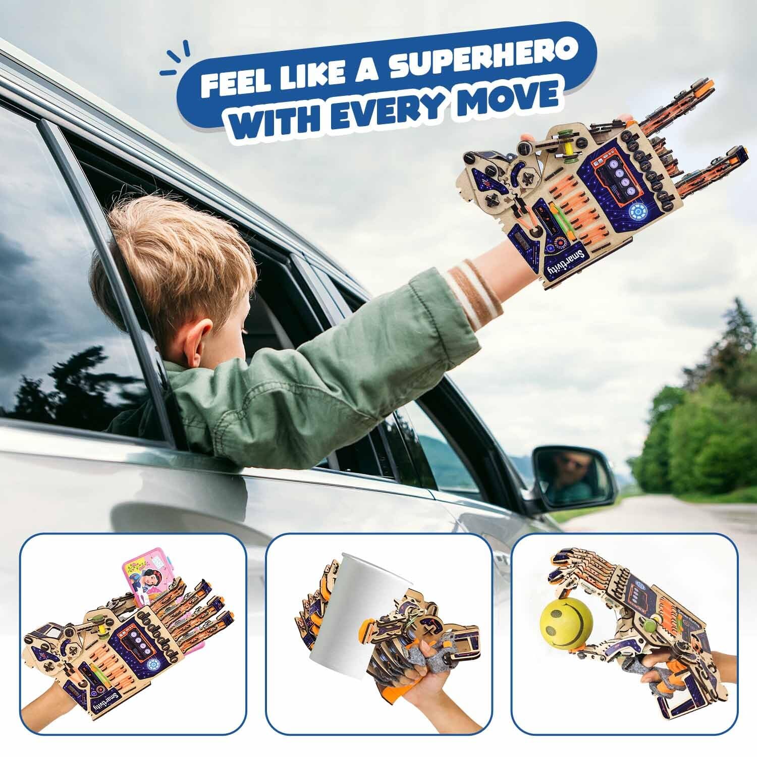 Smartivity DIY robotic hand parts focuses on included components and easy replacements.
