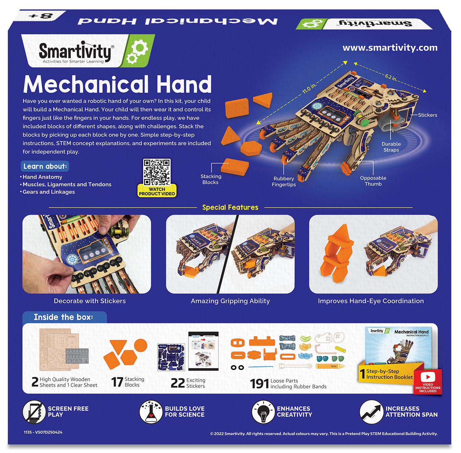Smartivity DIY robotic hand unboxing reveals all-in-one learning toolkit.
