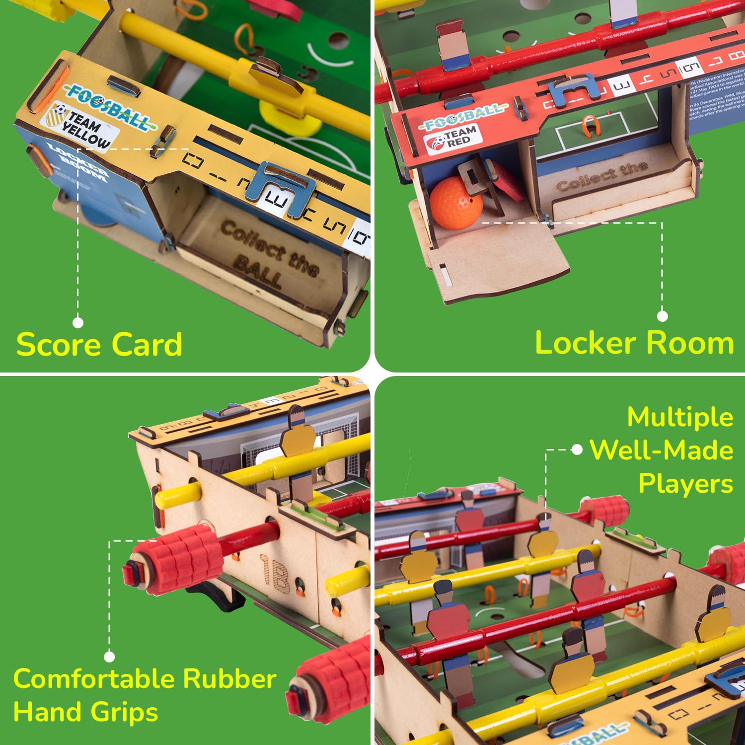 Kids building the foosball table fosters creativity and confidence.
