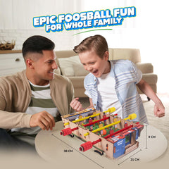 Smartivity Foosball table showcases sustainable engineered wood construction.