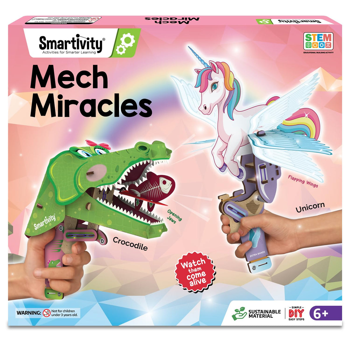 Smartivity Mech Miracles unicorn assembly kit for creative STEM play and hands-on learning.