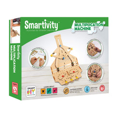 Smartivity Multiplication Machine wooden sheet shows durable construction for hands-on STEM play.
