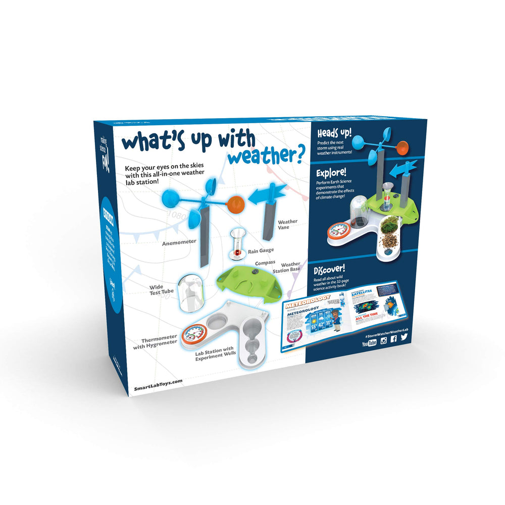 SMARTLAB Storm Watcher Weather Lab book guides kids through weather concepts with illustrated activities.