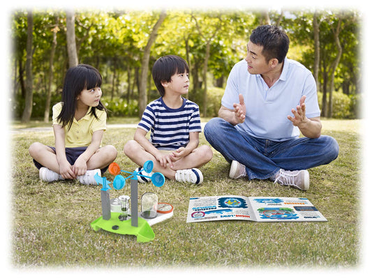 SMARTLAB Storm Watcher Weather Lab instruments include wind vane and rain gauge for active STEM exploration.
