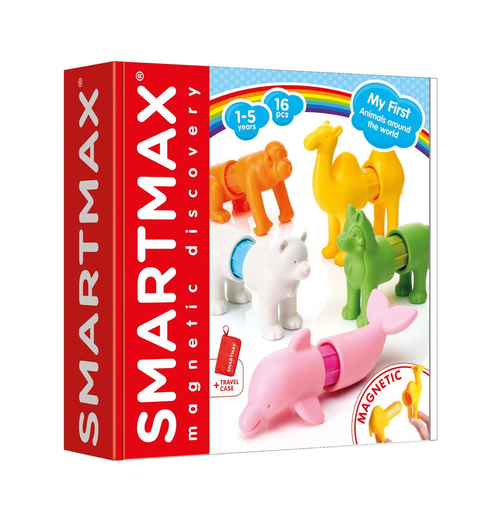 SmartMax first animals magnetic bars assembly enables easy building for toddlers.